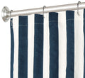 Decorative Things Extra Long Shower Curtain Fabric Shower Curtain Striped Shower Curtains for Bathroom Navy Blue Bath Curtain Luxury Cotton Cloth 84" & 96" - Decorative Things