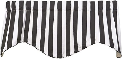Decorative Things Window Treatments Valance Curtains Kitchen Window Valances or Valances for Living Room Curtains Short Swag Valence Striped Black and White Curtains Rod Pocket 53 Inches x 18 Inches - Decorative Things