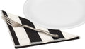Cloth Napkins 100% Cotton Linen Napkins 18" x 18" Dinner Napkins Striped Black and White Table Decor Linens 18" x 18" - Decorative Things