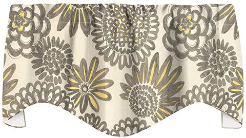 Gray Curtains Valances for Windows, Window Treatments, Kitchen Window Valances, Genevieve Gorder Fabric 53 x 18 inches - Decorative Things
