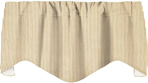 Brown and Beige Valance Curtains 53 x 18 Inches - Kitchen Valances for Windows Living Room Window Treatments - Farmhouse Kitchen Curtains, Rustic Kitchen Decor - Rod Pocket Lined Made in USA - Decorative Things
