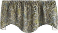 Valances for Valance Curtains - Use for Living Room Curtains, Valances for Living Room - Also Kitchen Curtains, Kitchen Window Treatments, Swag Short Curtains Blue and Brown Paisley Valences 53" x 18" - Decorative Things