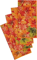 Decorative Things Cloth Napkins Cotton Linen Napkins, Fall Decor Leaf Napkins, Fall Table Decor, Thanksgiving Table Decor, Reusable Washable Soft Dinner Napkins, Made in USA 18" x 18" - Decorative Things