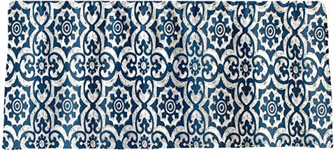 Valances for Windows, Kitchen Valances or Valances for Living Room Valance Curtains Rod Pocket Window Treatments, Blue Valances 53 Inches x 13 Inches, Blue and White Print Window Decor - Decorative Things